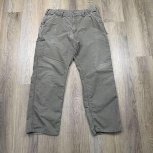 Carhartt Pants Mens 38x32 Brown B151 Original Fit Carpenter Canvas Workwear